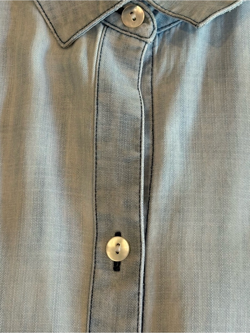 Soft Surroundings Je Veux TENCEL Light Blue Button-Front Tunic Shirt - Women - Picture 7 of 7